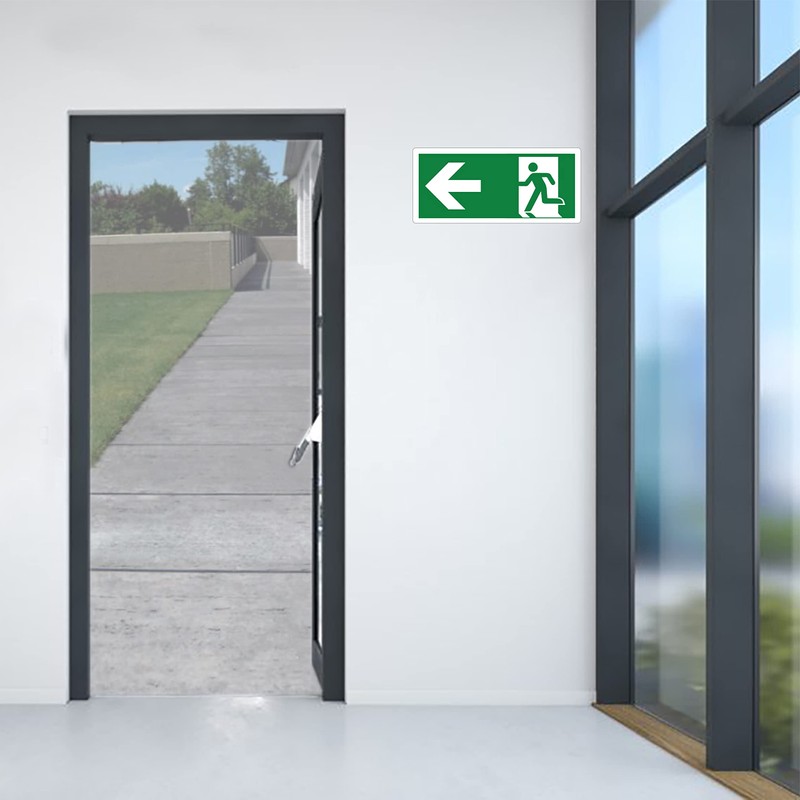pubblimania Pack of 4 Emergency Exit Left PVC Stickers Robust