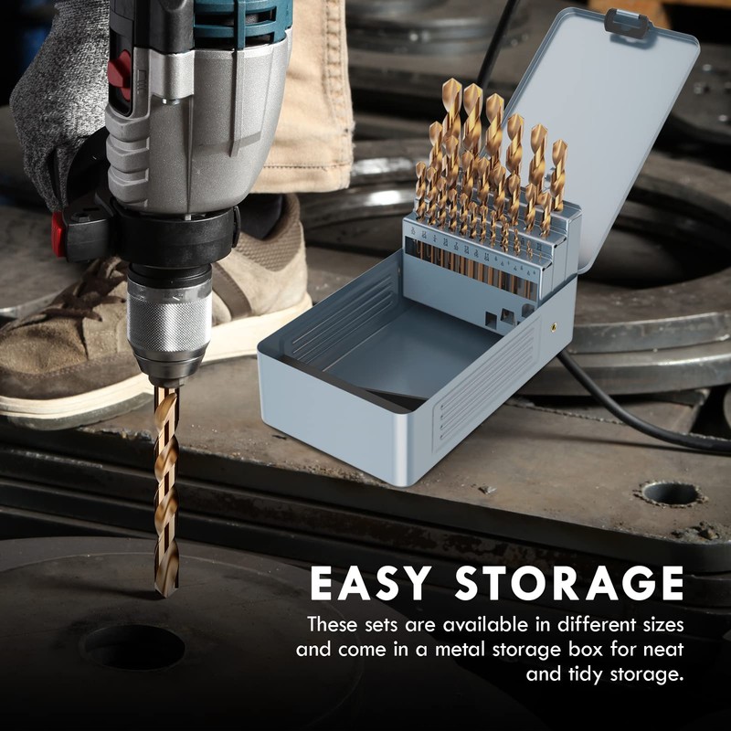 MACXCOIP Cobalt Drill Bit Set, 29Pcs M35 High Speed Steel