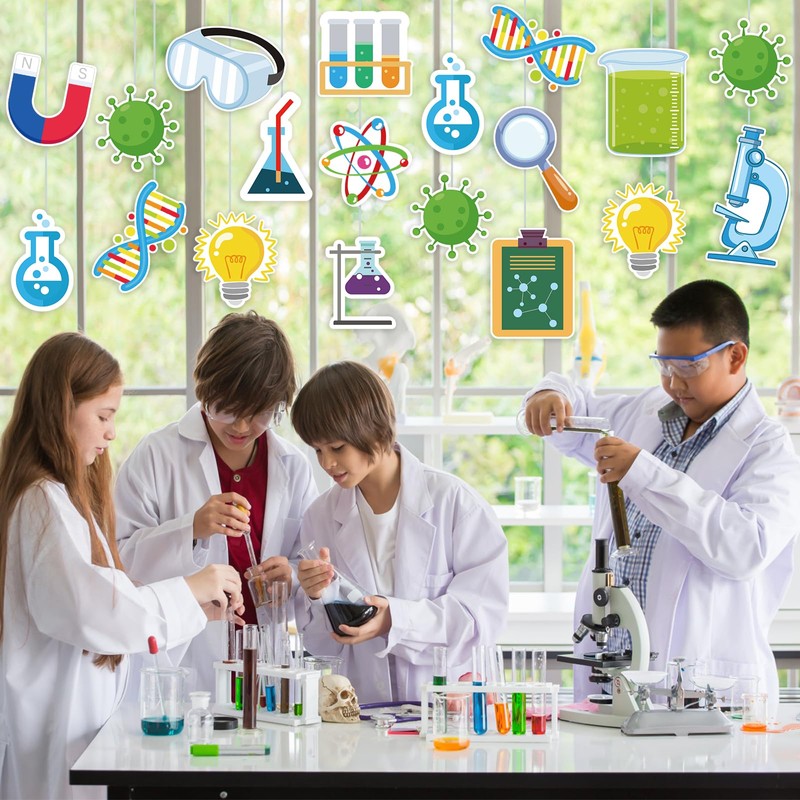 48Pcs Science Cutouts Science Bulletin Board Decorations, Science Lab Accents
