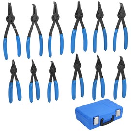 QWORK 12 Piece Versatile Retaining Snap Ring Pliers Set, Heavy-Duty Chrome-Moly Steel