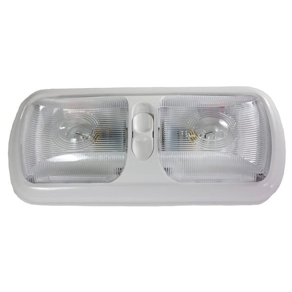 Arcon 18124 Euro Style Double Light with Optic Lens and White Base