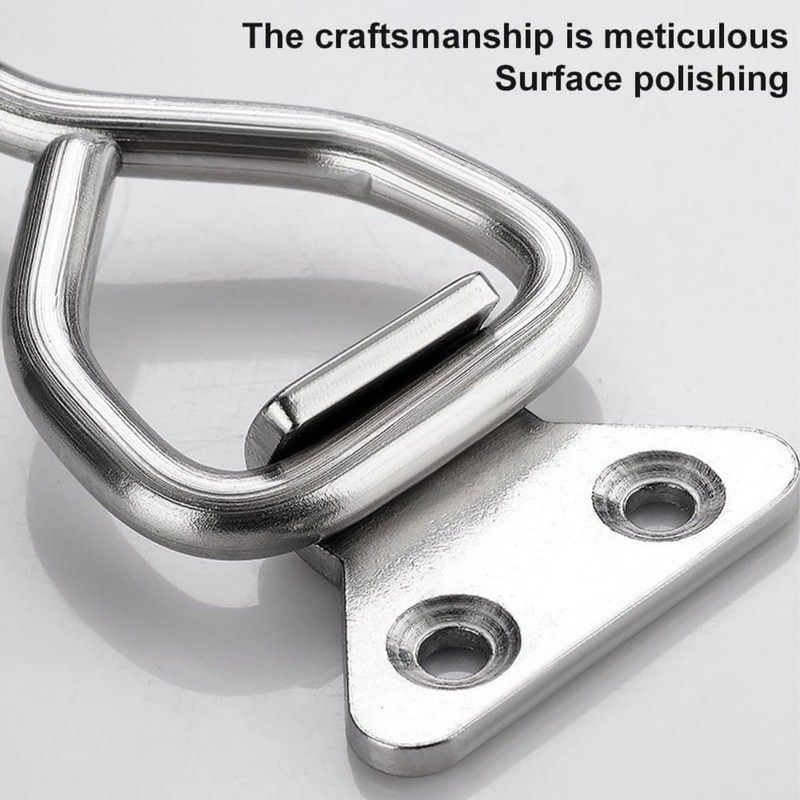 2PCS Stainless Steel Toggle Clamps - 122mm Lockable Latch, Adjustable