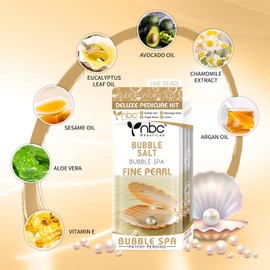 Kit de pedicura para remojo de pies: sal de burbujas, exfoliante de azúcar, mascarilla de masaje, loción de masaje en una caja, 4 pasos