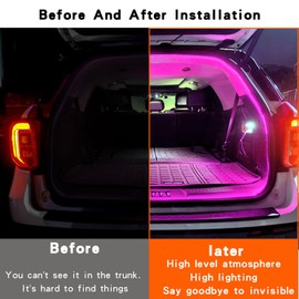 MMugiVSE LED trunk light strip for SUV, With soft rubber,Strip Bright,low power consumption,Concealed installation,177 inch 12V 8W Warm White