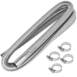 98.4 Inches Stainless Steel Exhaust Hose, 2.5cm/ 1 In Fuel Tank Diesel Gas Vent Hose Length, Flexible Exhaust Tubing Diesel Heater Exhaust Pipe Inner Diameter Air Heater Exhaust Pipe