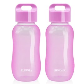 JILIGUALA Plastic Coffee Travel Mugs Water Bottle Sports Water Bottle Cup for Milk, Coffee, Tea, Juice Size 350ml (12oz), Purple Pack of 2