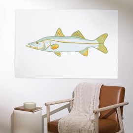 Lantern Press 36x54 Inch Giclee Print, Snook Fish, Icon