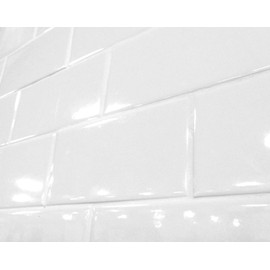 3x6 White Glossy Ceramic Subway Tile Wall Backsplash Made in USA (Full Box 100)