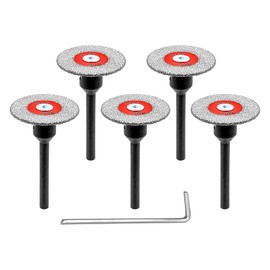 FOCSTOL Mini Diamond Engraving Saw Blade - 5pcs 1-9/16 Inch(40mm) Cutting Disc with 1/4 Inch(6mm) Round Shank for Marble Granite Artificial Stone Porcelain Tile Ceramic