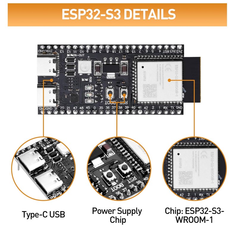 diymore 3 pieces for ESP32 S3 DevKitC 1 N16R8 for