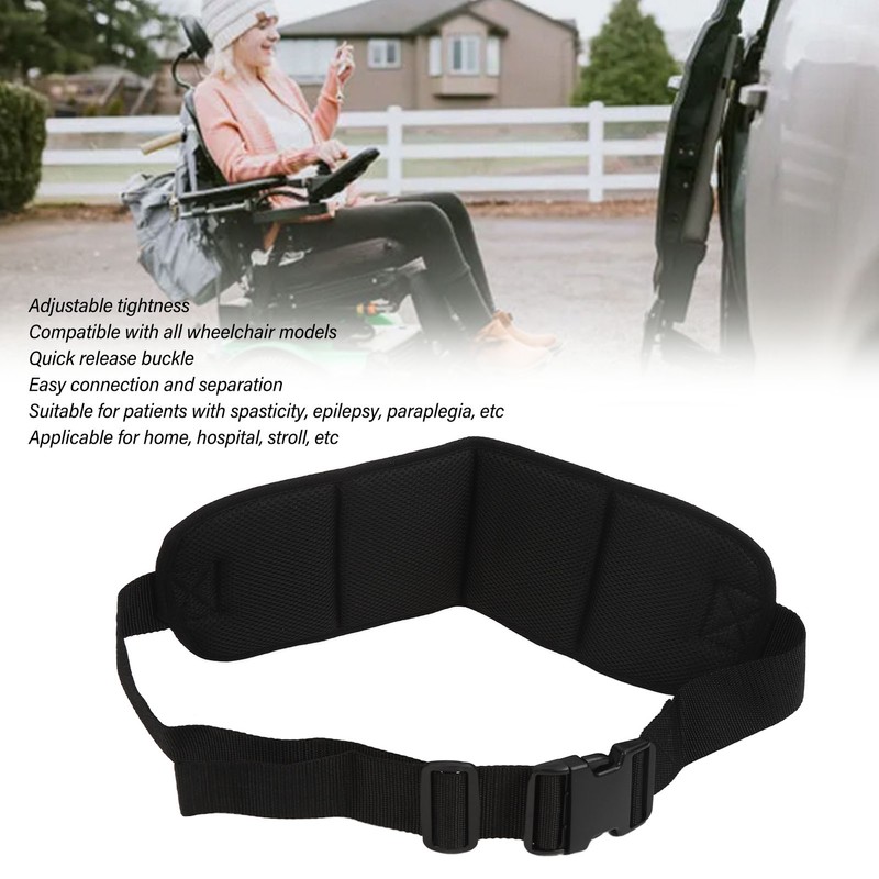 Wheelchair Seat Belt Wheelchair Black Padded Waist Restraint Harness Strap
