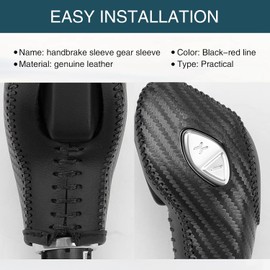 UGSHY 1 funda para perilla de palanca de cambios de coche, de piel para coche, de transmisión automática, compatible con Ford Maverick Esports Mondeo Carnival Edge Escort (negro), UGSST2201BL-1PC