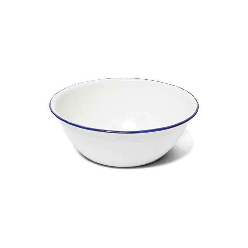 Highlander 17cm Enamel Bowl Camping Cooking Eating, White, One Size