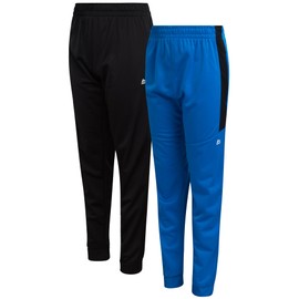 RBX Boys Sweatpants - 2 Pack Stretch Performance Tricot Activewear Boys Joggers Athletic Pants with Side Pockets (Size: 5-20), Size 7, Navy Black