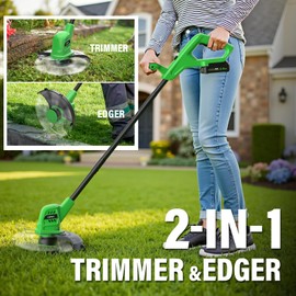 Cordless Weed Wacker 20V, Battery Powered String Trimmer, 10-Inch