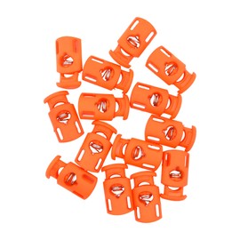 Mandala Crafts Orange Shock Cord & Plastic Cord Locks for Elastic Drawstring Clips - Bungee String & Spring Toggle Cord Ends Stopper Clamps for Shoelace Paracord
