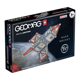Geomag 810 Special Edition Magnetic Construction NASA Rocket, 84 Pieces, White/Grey/Red