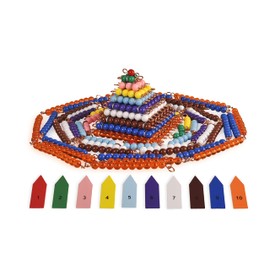 BOHS Montessori Bead Chains & Squares - Skip Counting, Multiplication, and Square Number Learning Toy for Pre-K Math Education