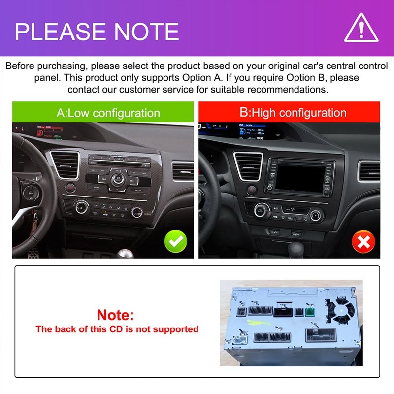 Rimoody 4G+64G Android 15 Car Radio for Honda Civic 2013