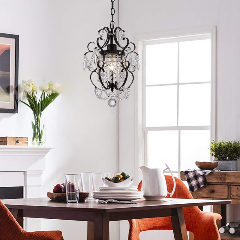 riomasee Plug in Chandelier Mini Bronze Chandeliers 1 Light Elegant