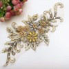 19 * 38cm 3D Colorful Flower Mesh Embroidered Rhinestone Lace