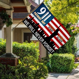 Shuitouk 911 Flags 3x5 Outdoor We Will Never Forget 911 Flag Patriotic Memorial Day American Flags for Outside Double Sided Polyester Remember 911 House Yard Sign Decorations Banner