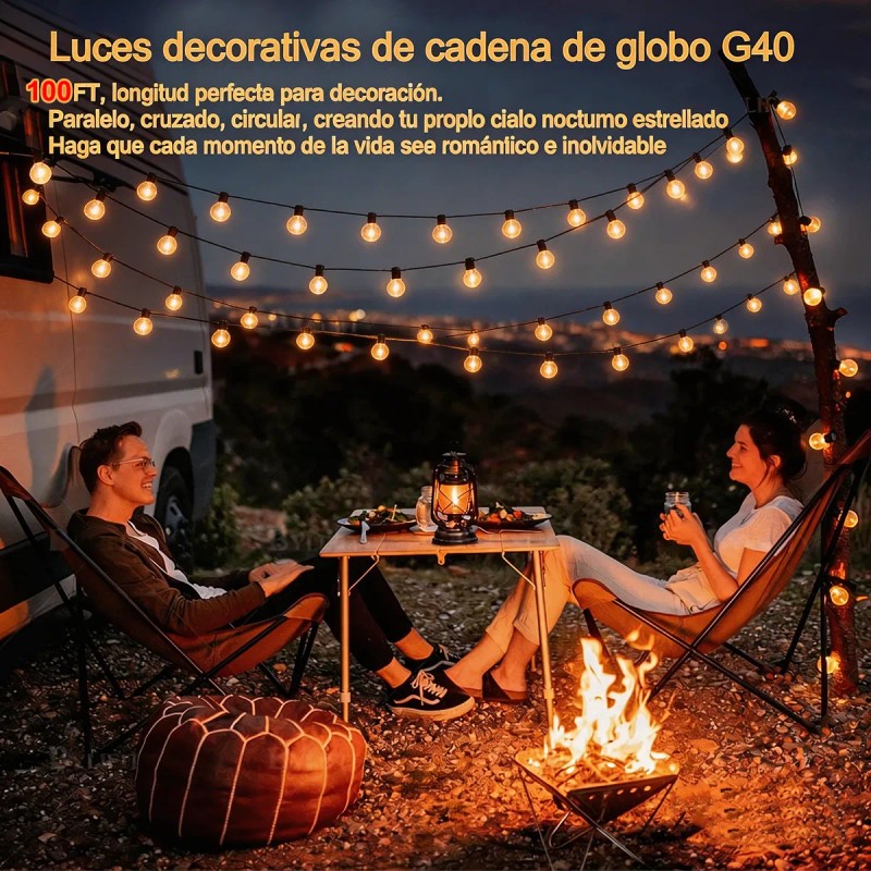 BTOOTB - 30m Guirnalda Luces 40+2 Focos App Y Control