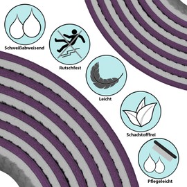 ALPIDEX Yoga Mat Non-Slip 190 x 61 x 0.6 cm | 190 x 90 x 0.6 cm Phthalate-Free Fitness TPE Mat Gymnastics Pilates Sports Yoga Training Mat Sleeping Mat, Berry / Light Grey, 190 x 90 x 0.6 cm