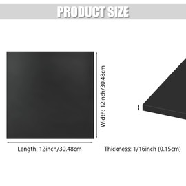 Black Silicone Rubber Sheet, 60A Durometer Silicone Mat, 1/16 x 12 x 12 Inch Commercial Grade High Temp Silicone Pad No Adhesive Backing (12" x 12" x1/16, Black, No Adhensive)