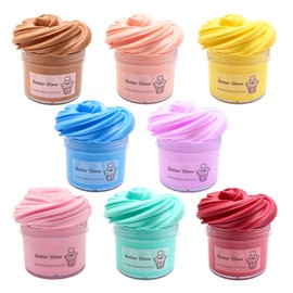 8 Packs Butter Slime, Stretchy & Non-Sticky,Idea Stocking Stuffers for Christmas,Party Favors for Kids, Sensory and Tactile Stimulation, Stress Relief, Educational Game, for Girls & Boys