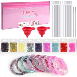AUAUY Friendship Bracelet Making Sets for Girls, Glitter Bracelets Toy Birthday Gifts for Girls, DIY Jewellery Making Sets, Craft Kit for Girls Aged 5-12 Years (C)