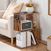 HOOBRO Narrow Side Table with Charging Station, S-Shaped Slim End