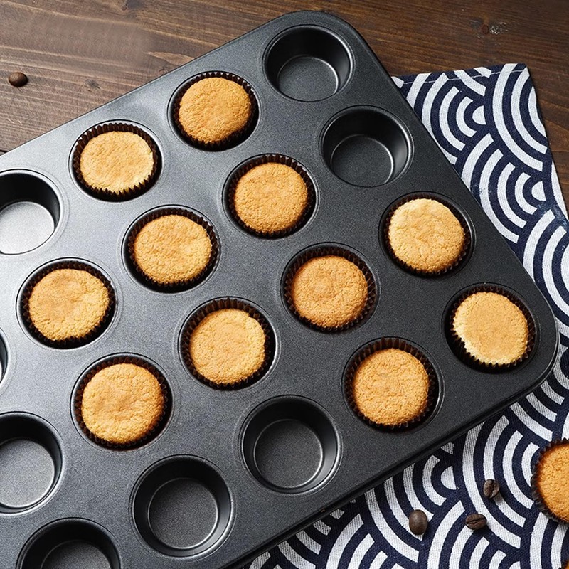 Aybloom Nonstick 24 Cups Mini Muffin Pan with Extended Handles