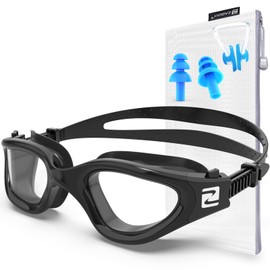 ZABERT Swimming goggles for men, women, adults, W1 professional diving goggles, swimming goggles, anti-fog UV400 protection, competition triathlon swimming pool, black clear lenses