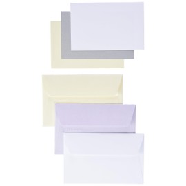 Clairefontaine - Ref 20841C - Pollen Card and Envelope Correspondence Set (Set of 40) - 82 x 128mm Sized, Assorted Colours, Inkjet & Laser Compatible - Wedding Colours