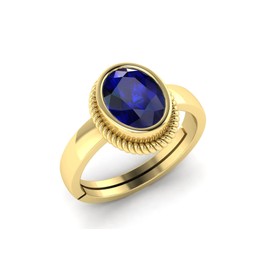 LMDPRAJAPATIS 2.25 Carat Natural Blue Sapphire Statement Gold Ring For Women