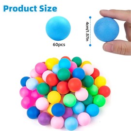 Fenglin-joy Table Tennis Balls, Colourful, Pack of 60 40 mm Mixed Colours Table Tennis Balls Training Table Tennis Ball M Multifunctional Ping Pong Balls for Party Games, Crafts, Decorations