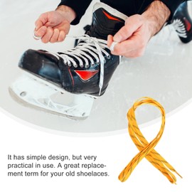 IMIKEYA Professional Ice Hockey Skate Laces, Waxed Shoelaces, Anti- Fracture Shoe Laces (Yellow, 96 Inch)
