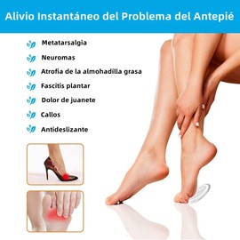 Almohadillas Para Pies De Gel Antideslizante Mujer y Hombre 5 Pares Elástico Plantillas Para Zapatos De Tacón Para Alivio El Dolor En El Antepié, Almohadillas Para Metatarso Adheridles