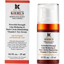 Kiehl's Powerful-Strength Line-Reducing & Dark Circle Eye Serum - Suero Para el Contorno de Ojos, Reduce Líneas de Expresión, Patas de Gallo y Ojeras con 10% de Vitamina C y Tripéptidos, 15 ml