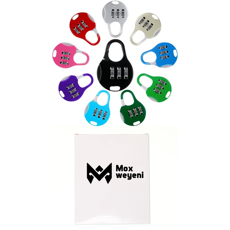 Moxweyeni 10 Pcs 3 Digit Combinations Padlock Safe Cipher Lock