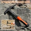 BOROCO Pointed Hammer, Geological Exploration Hammer with Sharpener, Masonry Hammer,