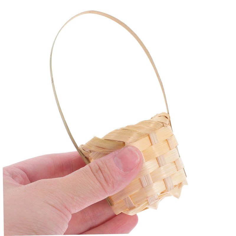 NOLITOY 6pcs Mini Bamboo Woven Baskets Storage Containers for Candy