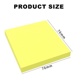 Haftnotizen Klebezettel, 76 x 76 mm Sticky Notes Kanariengelb, Selbstklebende Notizzettel Haftnotizen Blöcke für Büro Zuhause Schule Sitzung