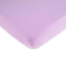 SheetWorld Baby Fitted Square Play Yard Sheet Fits Joovy 38 x 38 inches, 100% Cotton Jersey Hypoallergenic Sheet, Unisex Boy Girl, Solid Lavender, Made in USA