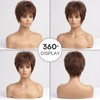 EMMOR Short Brown Human Hair Wigs for Women Blend with