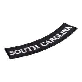 PatchStop State of South Carolina Bottom Rocker Patches for Jackets Motorcycle Vests Backpacks Hats Tactical - Small 4x1.25in B&W Iron On Sew On Biker Emblem - United States Souvenirs Travel Gifts