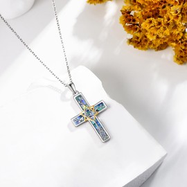 ONEFINITY Star of David Necklace S925 Sterling Silver Star of David Cross Necklace Tree of Life Jewellery Gifts for Women, Sterling Silver, No Gemstone