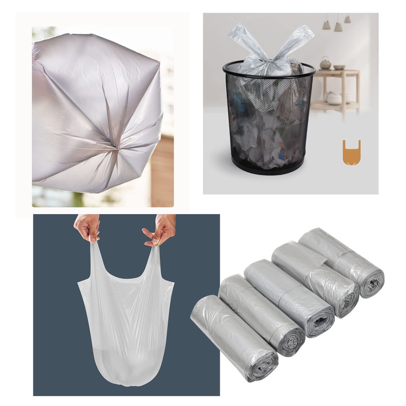 4 GALLON Bathroom Trash Bags, 5 Rolls/100 Counts Small HANDLES