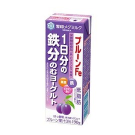 【雪印メグミルク】　ＭＥＧＭＩＬＫプルーンＦｅ　１日分の鉄分のむヨーグルト 190g×36本セット≪クール便発送≫★当店から出荷時、賞味期限10日～13日の商品です。